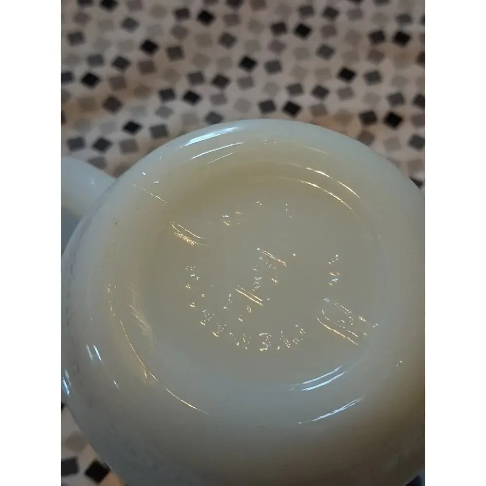 Anchor Hocking Fire King White Milk Glass Strawberry Shortcake Mug Vintage -Mint